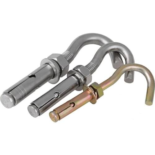 304 stainless steel expansion screw hook expansion hook well cover inspection well net pull explosion hook m6m8m10m12 2Pcs