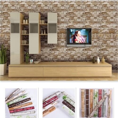 3D Imitation Brick Stone Waterproof PVC Self Adhesive Wall Sticker Panel Wallpaper Kitchen Living Room Home Decor