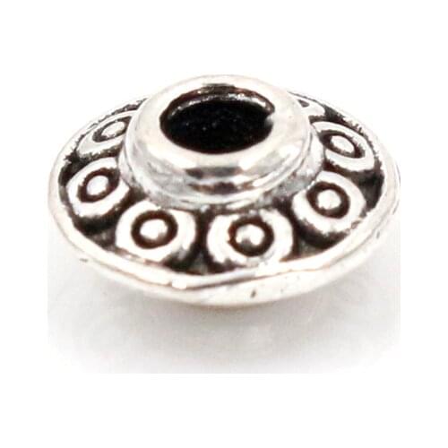 50pcs 7x3mm Antique Bronze Plated Alloy Oblate Spacer Beads for DIY Jewelry Accessories