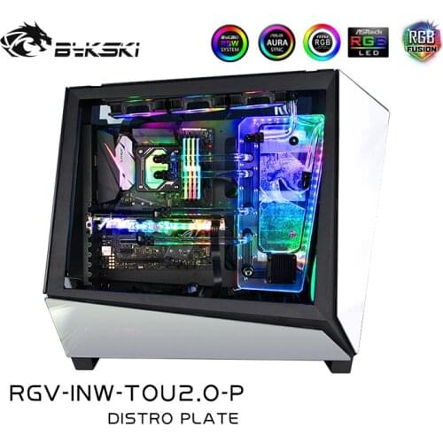 BYKSKI Acrylic Board Water Channel Solution use for IN WIN TOU2.0 Case Chassis for CPU GPU Block / 3PIN RGB / Combo DDC Pump