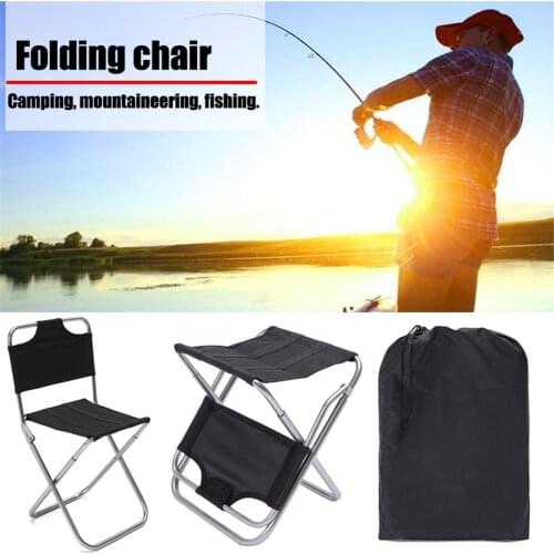 Aluminum Folding Chair Outdoor Fishing Camping Picnic Climbing Stool Cloth Bag Package With Backrest