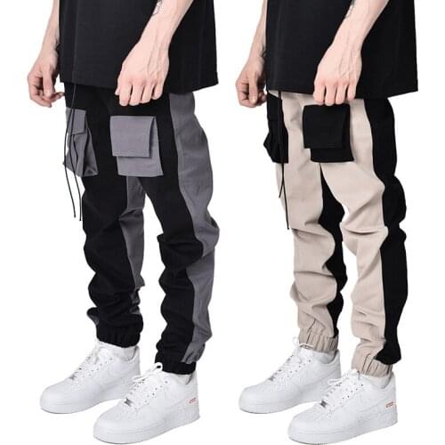 Cargo Pants Spring Autumn Tide Brand Loose Polyester Tie Feet Straight Sports Casual Trousers Europe And America Mens Clothing