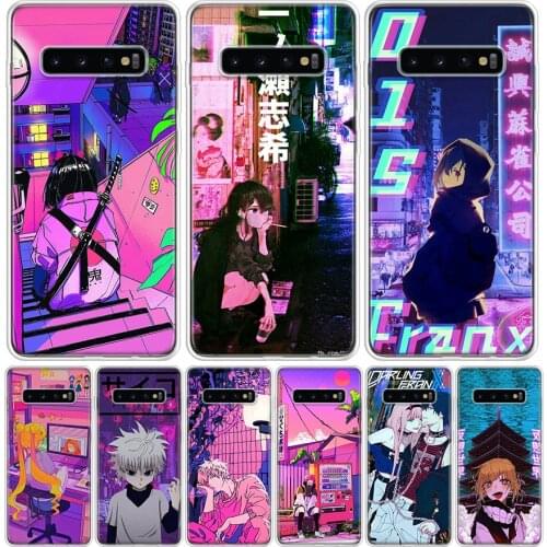 Anime Vaporwave Glitch Hot Cover Phone Case For Samsung Galaxy S10 S20 Ultra Note 10 9 8 S9 S8 J4 J6 J8 + Lite Plus Pro S7 Coque