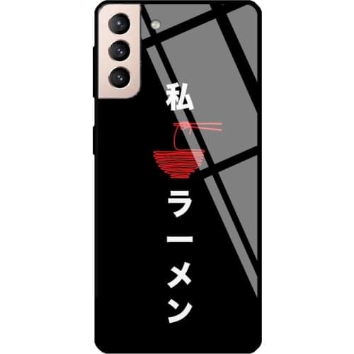 Japanese Classic Anime Merch Ramen Tempered Glass Phone Case For Samsung Galaxy S20 FE S21 Ultra Note20 S8 S9 10 Plus Note10