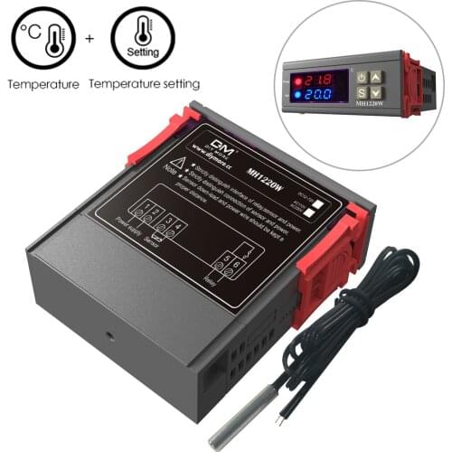 MH1210W DC12V-72V AC110-220V 10A Digital Temperature Thermostat Regulator Controller Heating Cooling Control With NTC Sensor