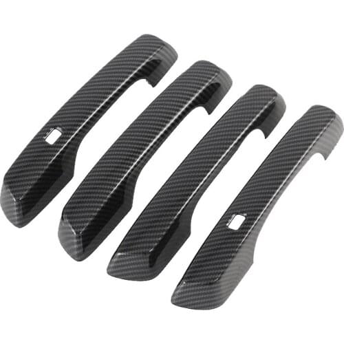 Car Carbon Fiber Outside Exterior Outer Side Door Handle Protector Cover Trim for Hyundai Venue 2019 2020