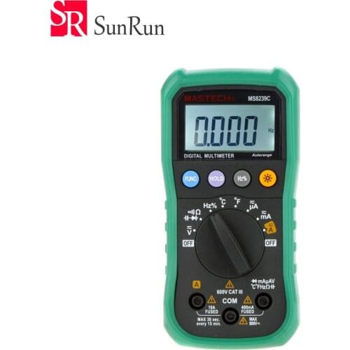 Pocket digital multimeter MS8239C temperature measurement / capacitance function automatic range universal table