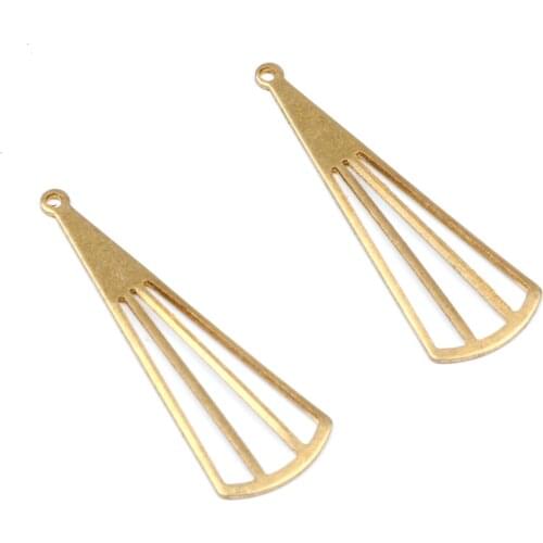 Brass Geometry Charms, Raw Brass Earrings Findings,Raw Brass Pendant,Sector Earrings Brass Charm,Jewelry Supplies,39x13mm,RB1119
