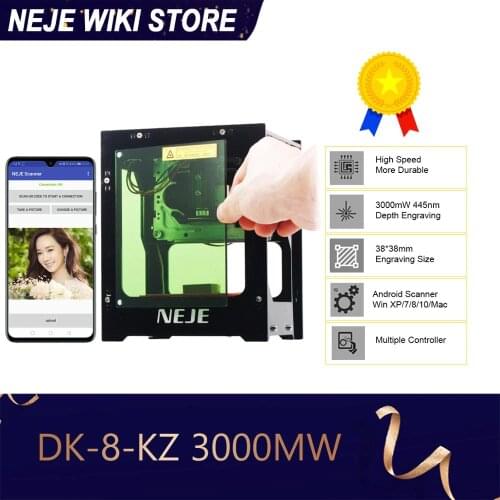NEJE DK-8-KZ 3000mW Laser Engraving Machine AI Smart DIY USB Mini Laser Engraver CNC Cutting Router for Windows/Mac
