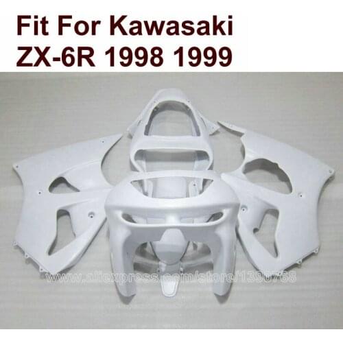Injection molded fairing for Kawasaki ZX6R 98 99 white fairings Ninja 636 ZX 6R 1998 1999 7 gifts PO15