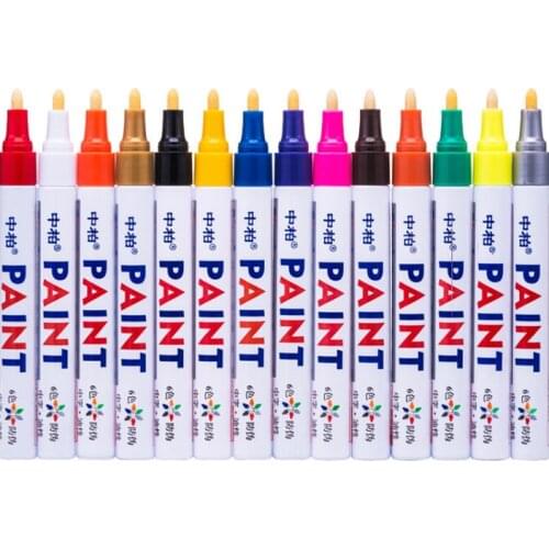 12 Colors Marker Waterproof Permanent Marker Tire Tread Rubber Paint Metal Face Permanent Paint Marker Pen