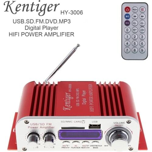 12V Mini HiFi Stereo Car Power Amplifier Digital Display Audio Music MP3 Player with Remote Control for Car/ Boat/ Motorcycle