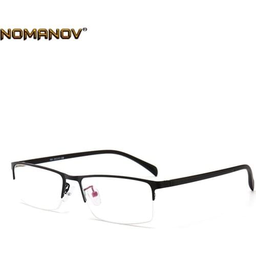Fashion Simple Ultra Light Business Half-rim Men Custom Made Prescription Glasses Photochromic Grey/ Brown Myopia Near-sighted