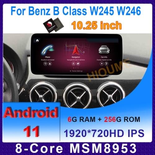 10.25" Snapdragon Android 10 Car Multimedia Player GPS Radio for Mercedes Benz B-Class W246 B200 B180 B220 B260 2011 to 2018