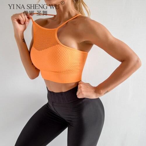 New Sport Bra Women Underwear Sexy Bralette Push Up Bra Shockproof Gathering Yoga Bra Quick Drying Mesh Sport Vest Top Female