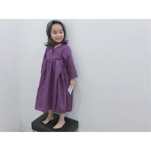 2-6 Years Girls Dress Korean Casual Loose Kids Dresses For Girls Cotton Long Sleeve Baby Kids Clothing Dress Spring Autumn 2019