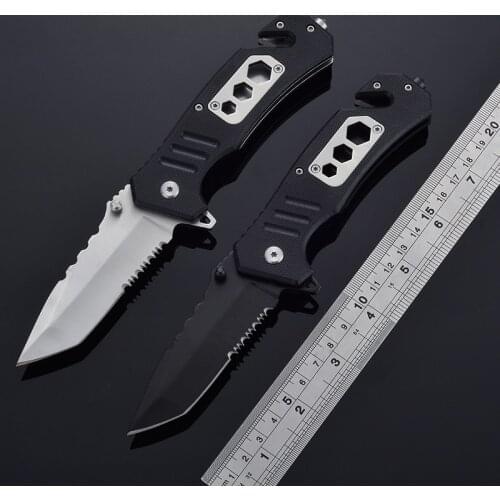 Folding Knife Outdoor Survival Tactical Knife Combat Stainless Steel Blade G10 Handle Camping Hunting Pocket Knives EDC Tool
