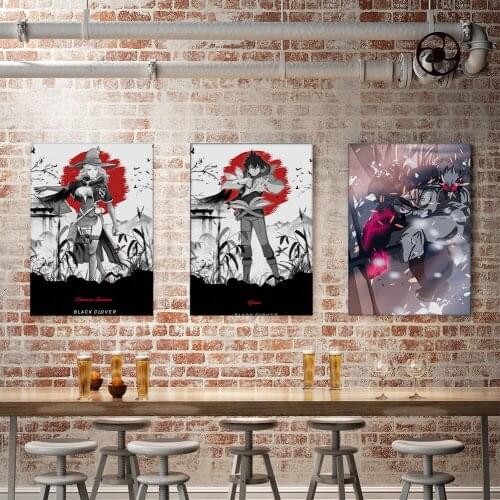 WTQ Japanese Anime Poster Black Clover Retro Poster Modern Art Canvas Painting Wall Decor Wall Art Picture Room Decor Home Decor