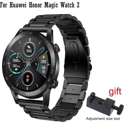 22mm Watch Strap Stainless Steel for Huawei Honor Magic Watch 2 46mm Quick Release Watchband For Samsung Gear S3 Wristband +Tool