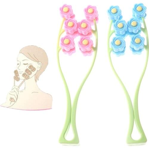 Facial Massager Roller Portable Flower Shape Face Roller Massager Anti Wrinkle Face-Lift Slimming Face Relaxation Beauty Tools