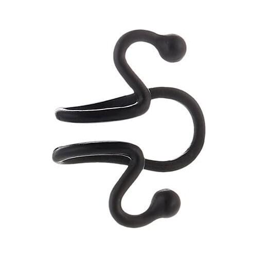 Snake Skeleton Shaped Geometric Matchstick Black Silver Plated Golden Clip Earrings For Women Ear Cuff