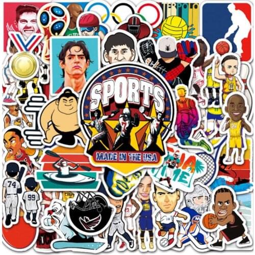 10/30/50Pcs Sports stars Graffiti Waterproof Skateboard Travel Suitcase Phone Laptop Luggage Stickers DIY Kids Girl Toys