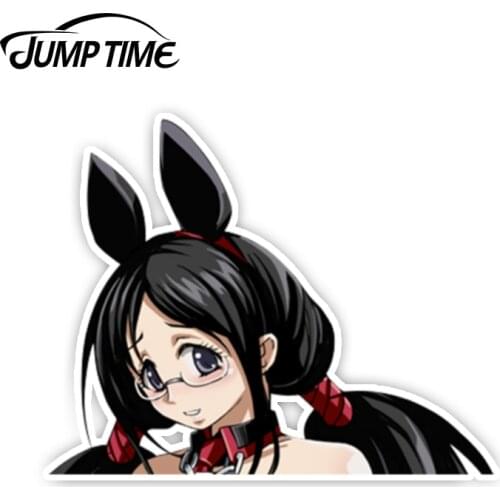 Jump Time 13cm x 10cm Car Styling Blood-C Kisaragi Saya PEEK Sticker Window Funny Decal Vinyl Sexy Cute Girl Car Stickers