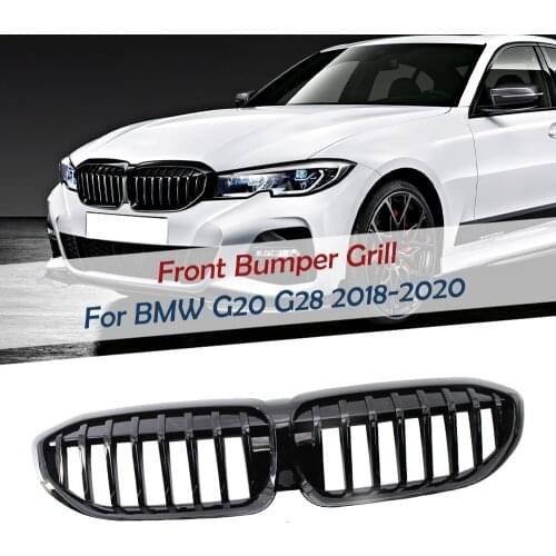 1Pair Car Styling Front Bumper Hood Kidney Grille Racing Grille Replacement For BMW 3 Series G20 G28 2018-2020
