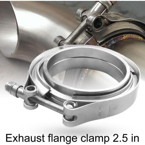 2.5 inch Modified ​Exhaust Pip V Band Flange Clamp Modified Parts Turbo Exhaust Clamp Auto Parts Stainless Steel Hose Clamp