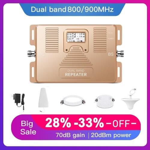 2G 4G Dual Band 800/900MHz Mobile Signal Booster Phone Signal Repeater for home,office use with large area Signal Amplifier