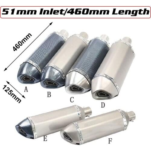51mm Universal Motorcycle Exhaust muffler Modified exhaust for r6 FZ6 CBR250 CB600 MT09 ATV Dirt Pit-Bike with laser DB killer