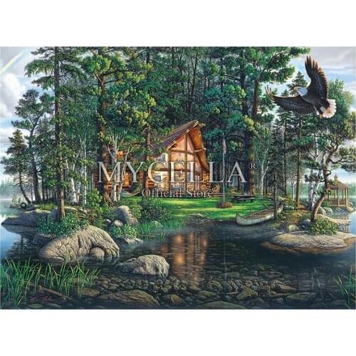 Landscape Full 5D DIY Diamond Painting Lakes & Rivers eagle Crystal Embroidery Cross Stitch Needlework Diamond Mosaic Decor Gift