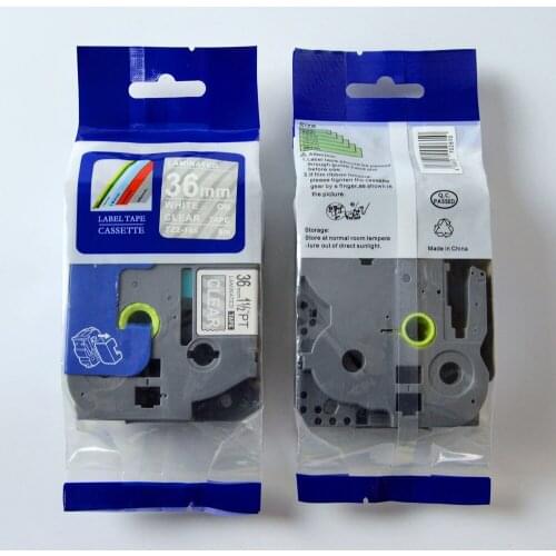 Free shipping 4 pcs Compatible brother 36mm TZE tape tz165 tze 165 white on clear p-touch label printer tape maker