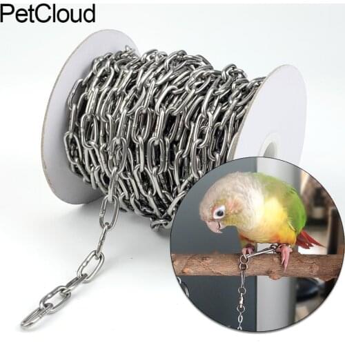 Bird Parrot Foot Chain Stainless Steel Welded Joint DIY For Small Pets Foot Ring Stand Outdoor Flying Training Pet Accessories
