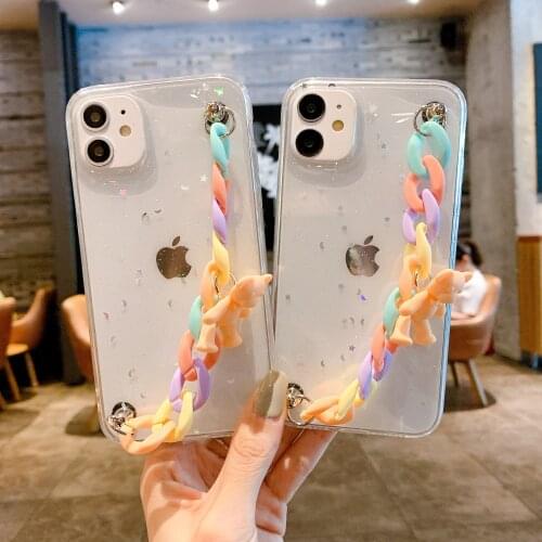3D Bear Hanging Chain Case For Samsung S21 S20FE S20Ultra S10 S9Plus Note20Ultra Note20 Glitter Wirst Strap Bracelet Cases