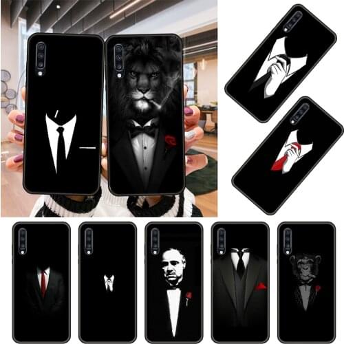 Phone Case For Samsung Galaxy A 50 51 71 70 80 7 5 10 40 20 30 41 21 S E Black Cover Shell Tpu Funda Silicone Man Suit Shirt