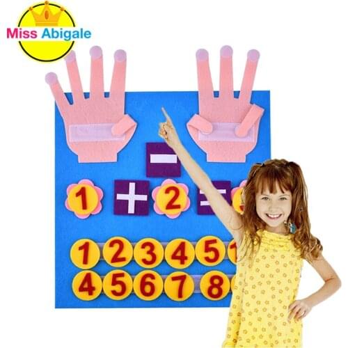 Kid Montessori Toys Felt Finger Numbers Math Toy Children Counting Early Learning for Toddlers Intelligence Develop