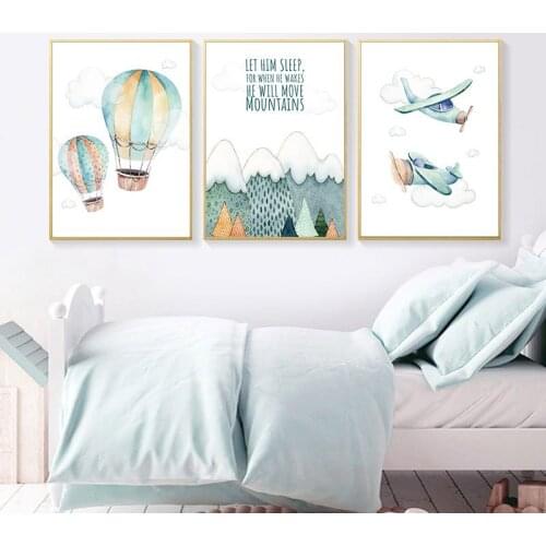 Child Adventure Helicopter Abstract Art Canvas Painting Living Room Bedroom Cafe Internet Cafe Wall Decoration Printing Fun