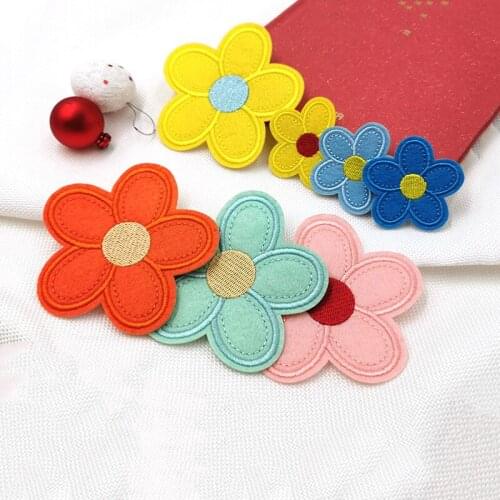 Felt Patches fabric pads accessory colorful flower Accessories For DIY Sewing Craft Fabric Cloth Decor Stickers