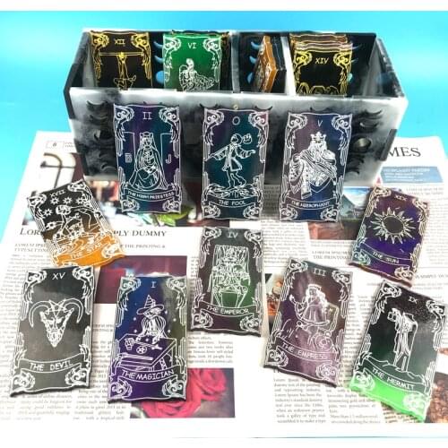 Tarot Brand Silicone Resin Mold DIY UV Epoxy Slicone Game Decoration Tag Mould Home Decoration Resin Pendant Craft Tools