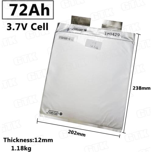 GTK High capacity 3.7V 72Ah li ion battery rechargeable lithium battery for diy 12v POWERFUL solar energy motor home battery