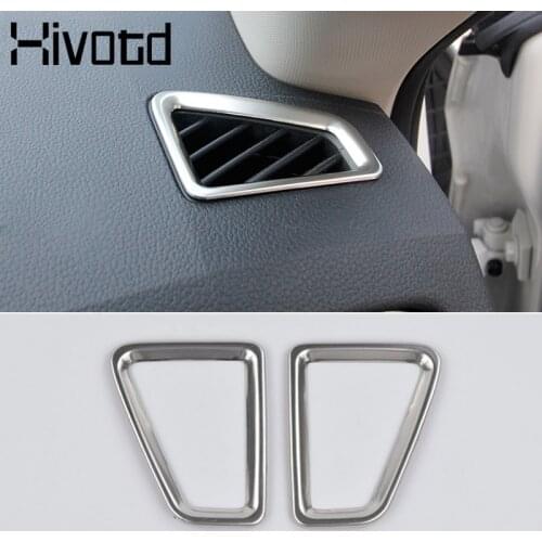 Hivotd for skoda kodiaq accessories chrome air outlet circle cover decoration stickers frame interior mouldings car styling 2019