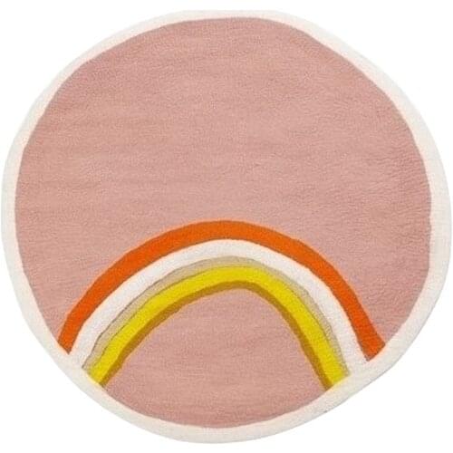 Bubble Kiss Round Rugs for Bedroom Soft High Pile Cartoon Carpets for Kid Play Room Dog Pet Mat Decorate Home Anti-Slip Floor