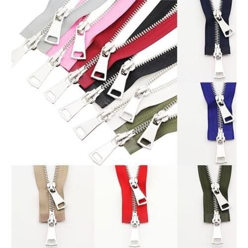 5# 70/90cm Metal Zippers Double Slider Open End Zip DIY Sewing Tools Down Garment Jacket Coat Clothing Tailor Repair Accessories