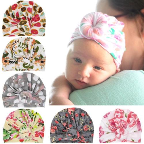 Fashion Newborn Toddler Kids Baby Boy Girl Turban Cotton Beanie Hat Winter Cap Flower Donut Hats Soft Caps Gifts шапка детская