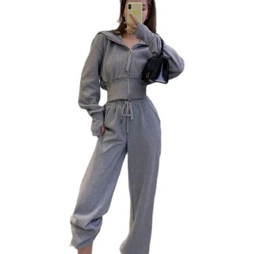 Fashion Suit Female 2021 New Spring And Autumn Hooded Sweater Tracksuit Women Was Thin, Wild, Leisure Sports Pants Tide