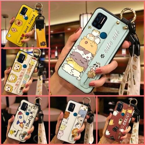 Soft Case Dirt-resistant Phone Case For UMIDIGI A7 Pro Shockproof Back Cover Wrist Strap