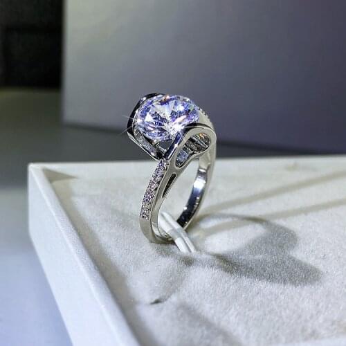 New Arrival Female Wedding Rings Silver Color Hearts Arrows Dazzling White Zircon Rings for Women Jewelry Anillos Mujer