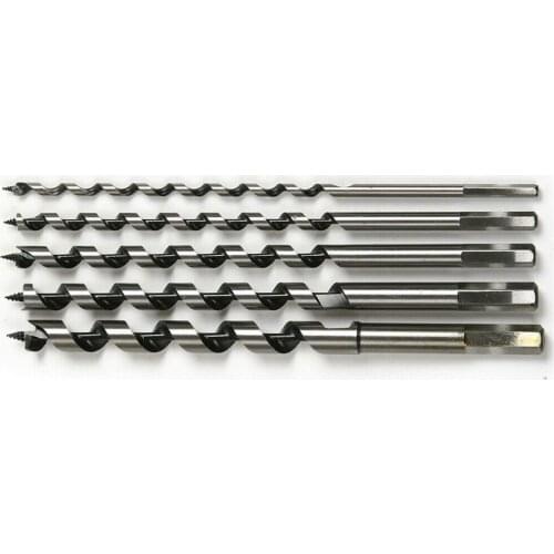 5PC Woodworking Support Drill Bits Lengthened Hexagonal Handle Wood Door Lock Reaming Tool (6/8/10/12/14*230)