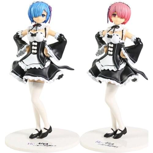 Re Zero Starting Life in Another World Rem / Ram Maid Ver. PVC Figure Collectible Model Toy